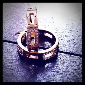 Swarovski double hoop earrings